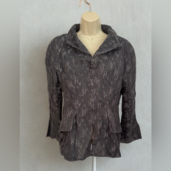 Jackie Rogers Black & Silver lace Patterned Blazer - Picture 2 of 11